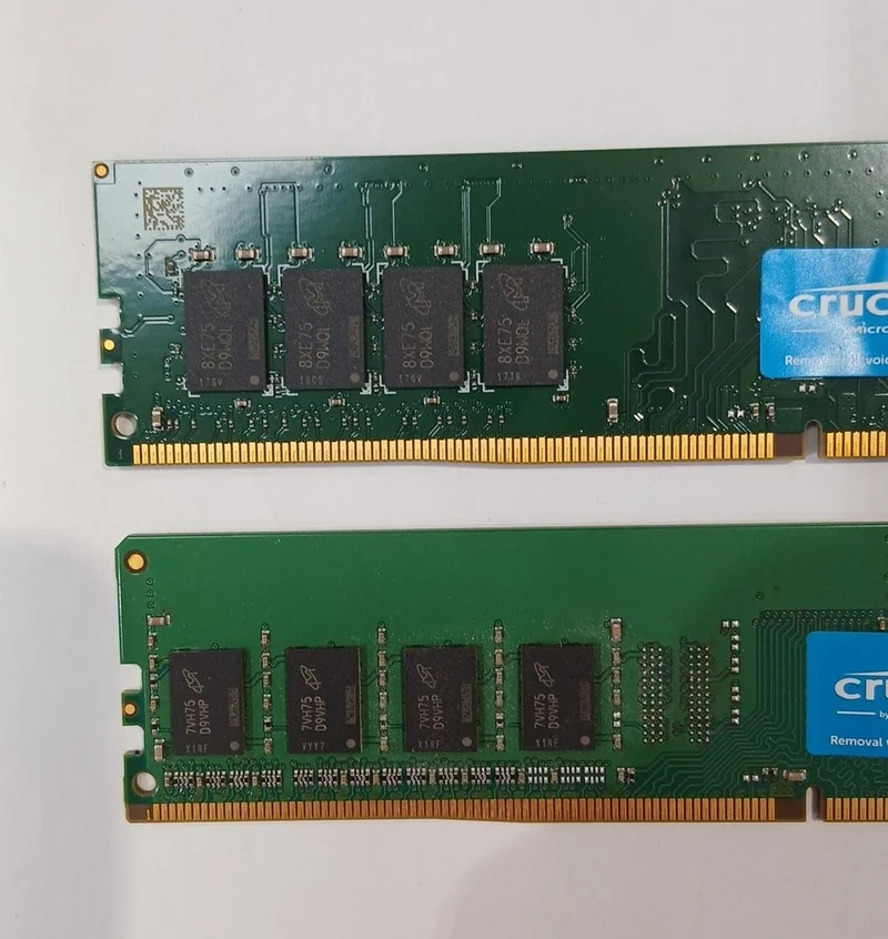 [À DÉCHETER] 2 barrettes de mémoire Crucial DDR4-2400 MHz 8 Go CT8G4DFD824A M16FE