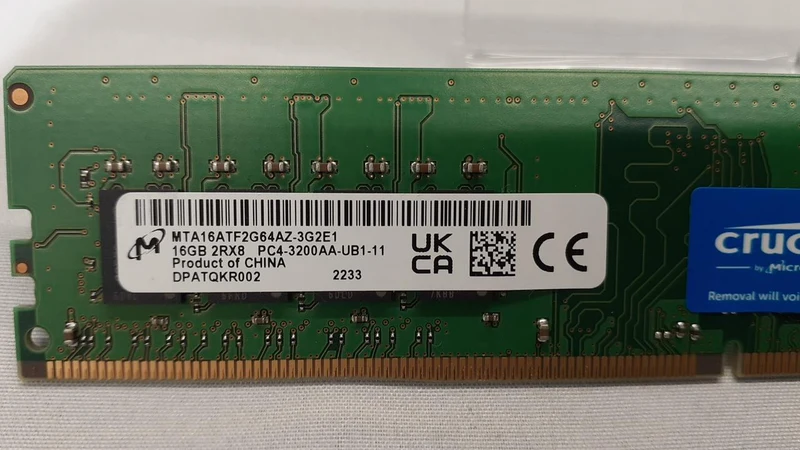 Mémoire CRUCIAL DDR4 16 Go PC4-3200AA-UB1-11