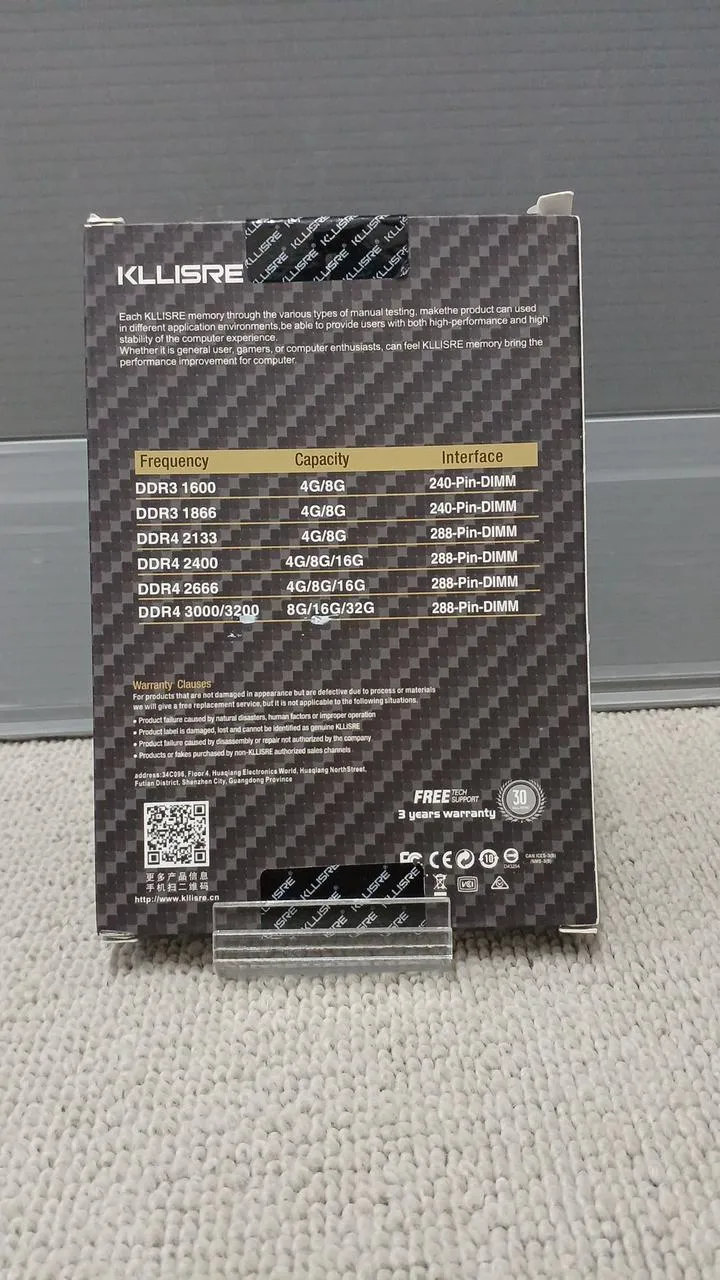 Mémoire KLLSRE : RAM KLLSRE DDR4 8 Go 16 Go