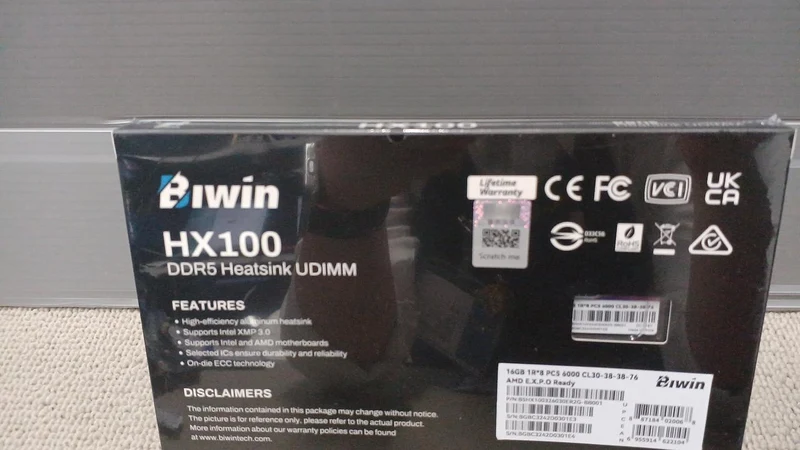 Mémoire BIWIN B5HX100326030ER2G-BB001