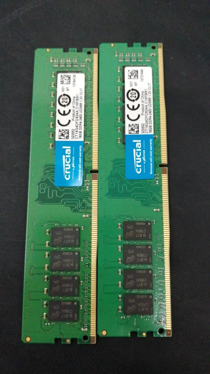 Mémoire CRUCIAL DDR4 16 Go x 2 barrettes CT16G4DFD824A. C16FBR1