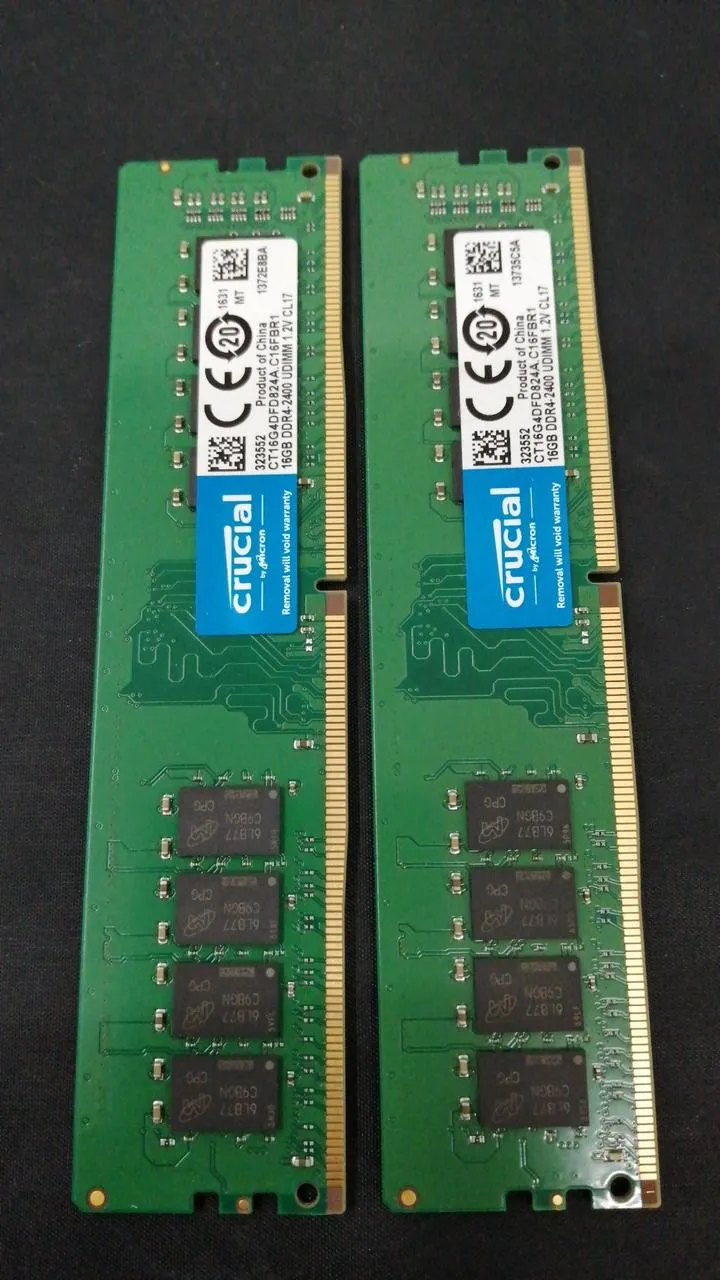 Mémoire CRUCIAL DDR4 16 Go x 2 barrettes CT16G4DFD824A. C16FBR1