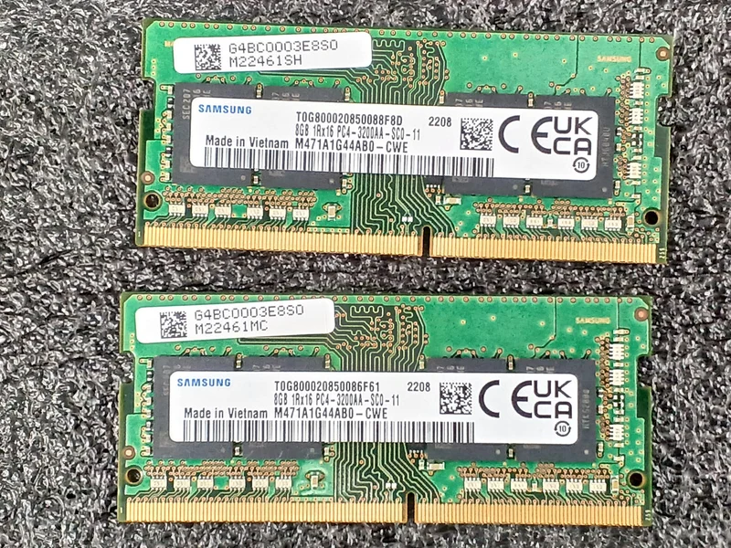 Mémoire pour ordinateur portable SAMSUNG PC4-25600 (3200) 8 Go x2