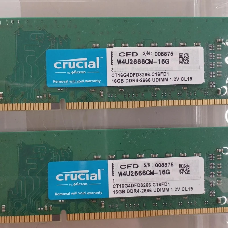 Mémoire CRUCIAL DDR4 (2 barrettes de 16 Go) CT16G4DFD8266C16FD1