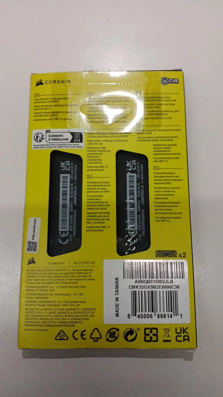 CORSAIR DDR5 16 Go × 2 CMK32GX5M2E6000C36