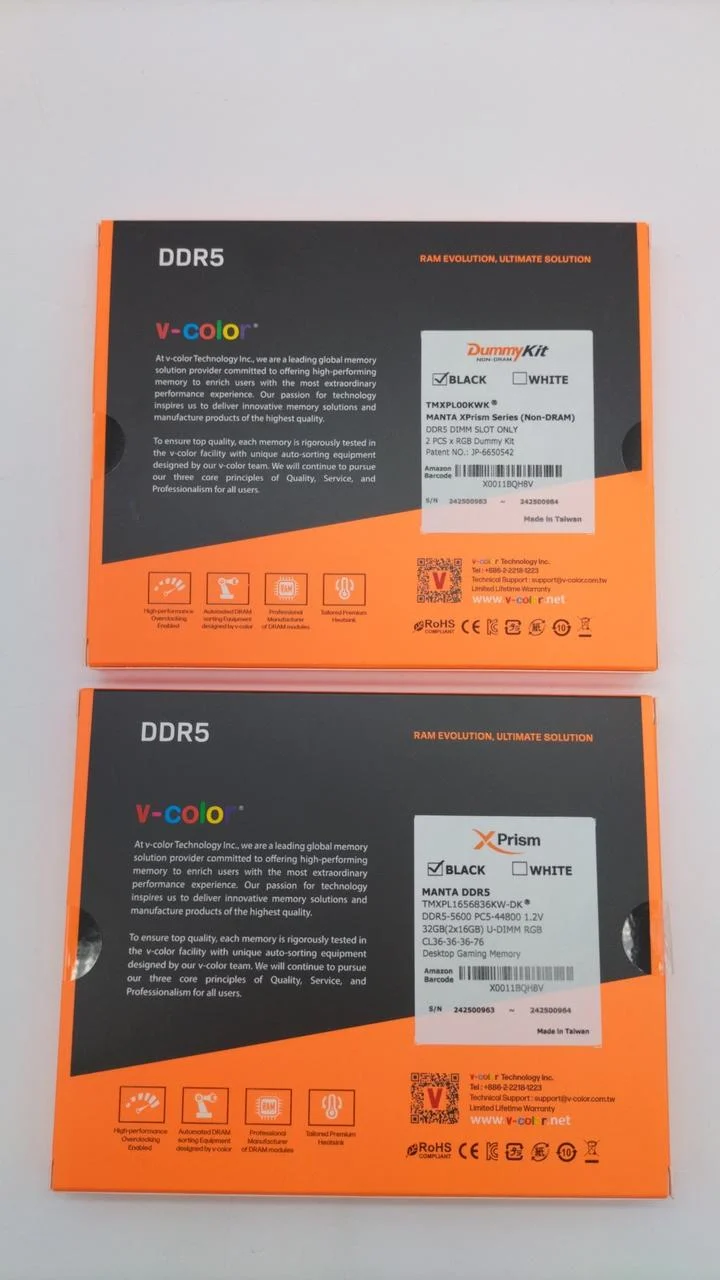 Mémoire V-COLOR DDR5 MANTA XPRISM SÉRIE DDR5-5600
