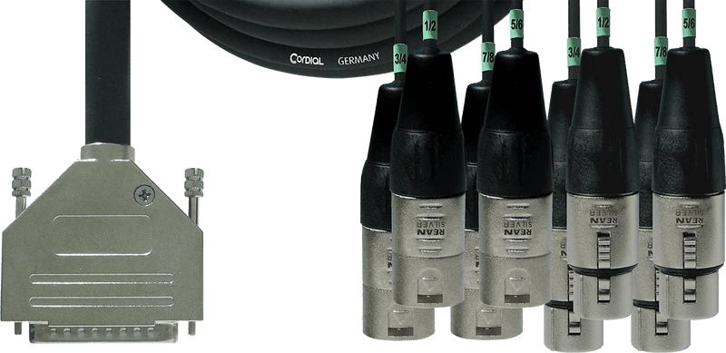 Câble Interface SUB-d/4 XLR Mâles + 4 XLR Femelles 3 M