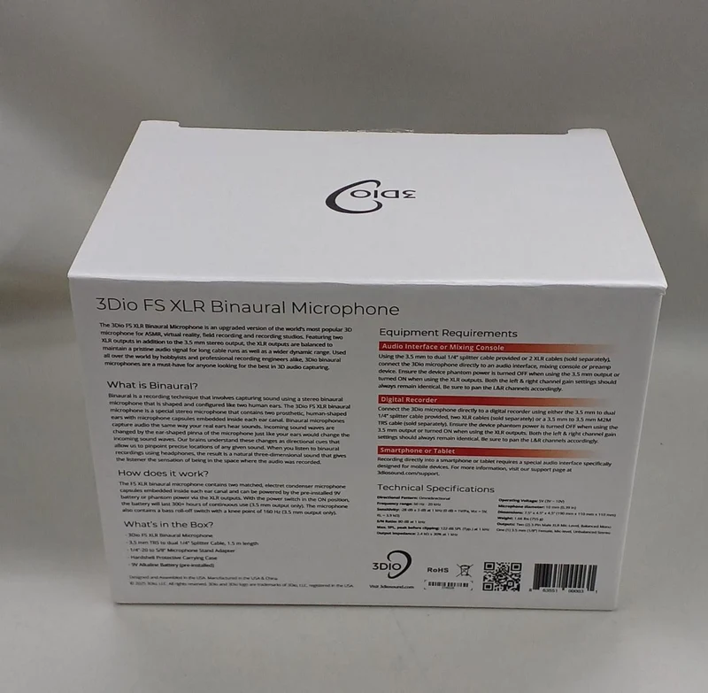 Microphone binaural 3DIO FREE SPACE XLR