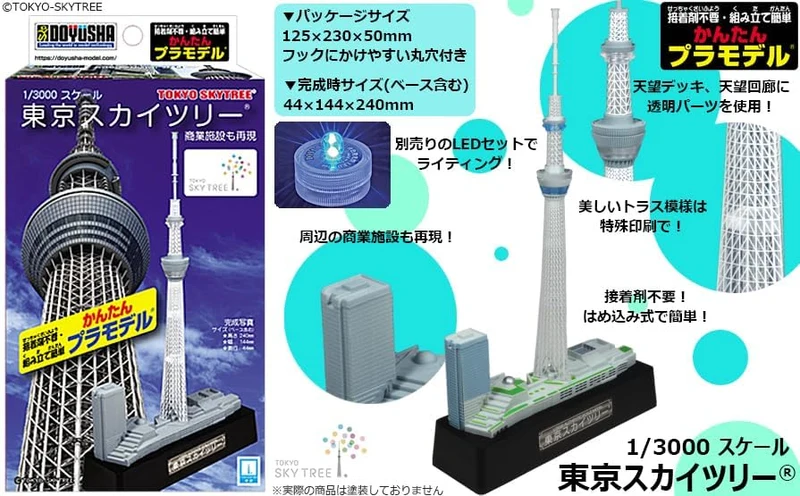 Maquette plastique facile à monter Doyusha au 1/3000 de la Tokyo Skytree