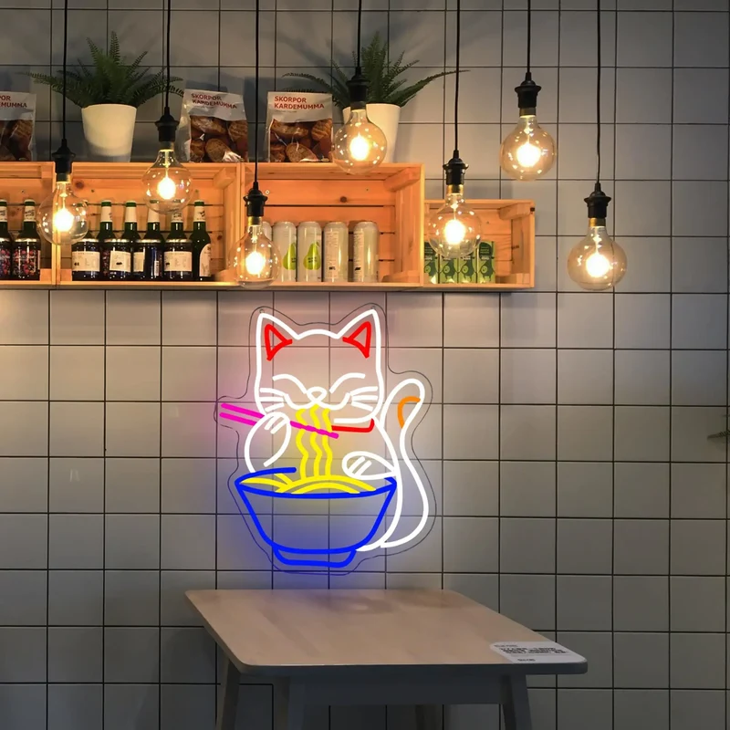 Néon Mural - Chat Ramen