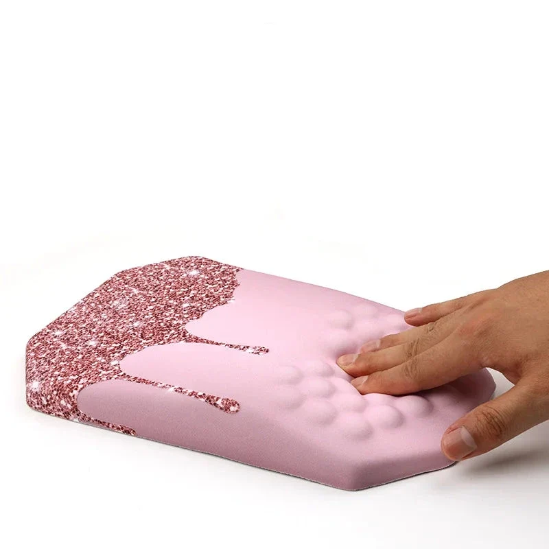 Tapis de Souris Ergonomique - Rose Paillette