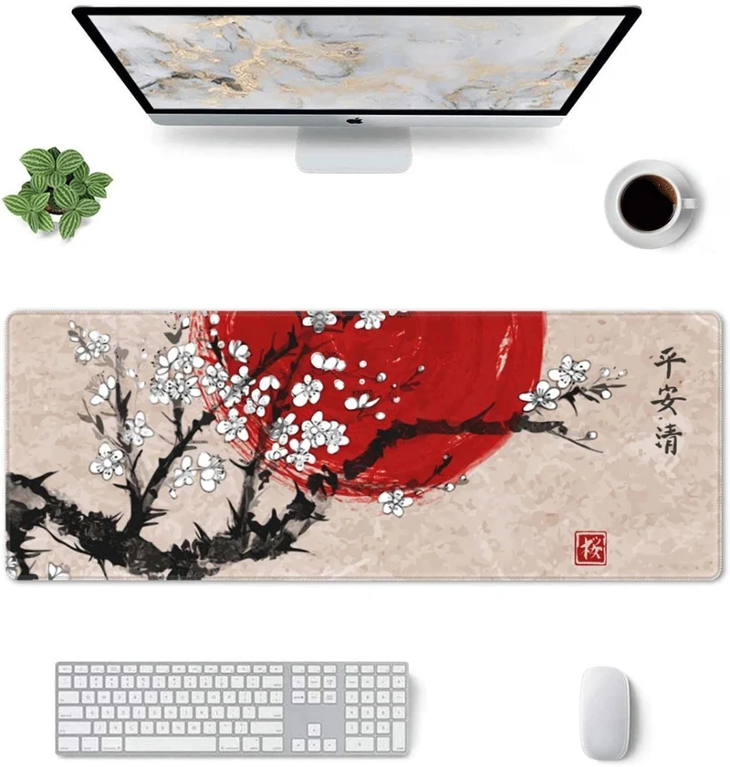 Tapis de souris XXL Fleur de cerisier blanche