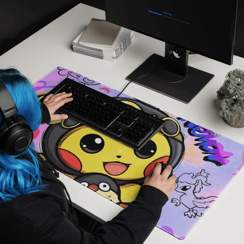 Tapis De Souris Gamer Kawaii Électrique