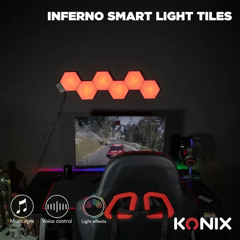 Panneaux LED Hexagone RGBIC - Inferno