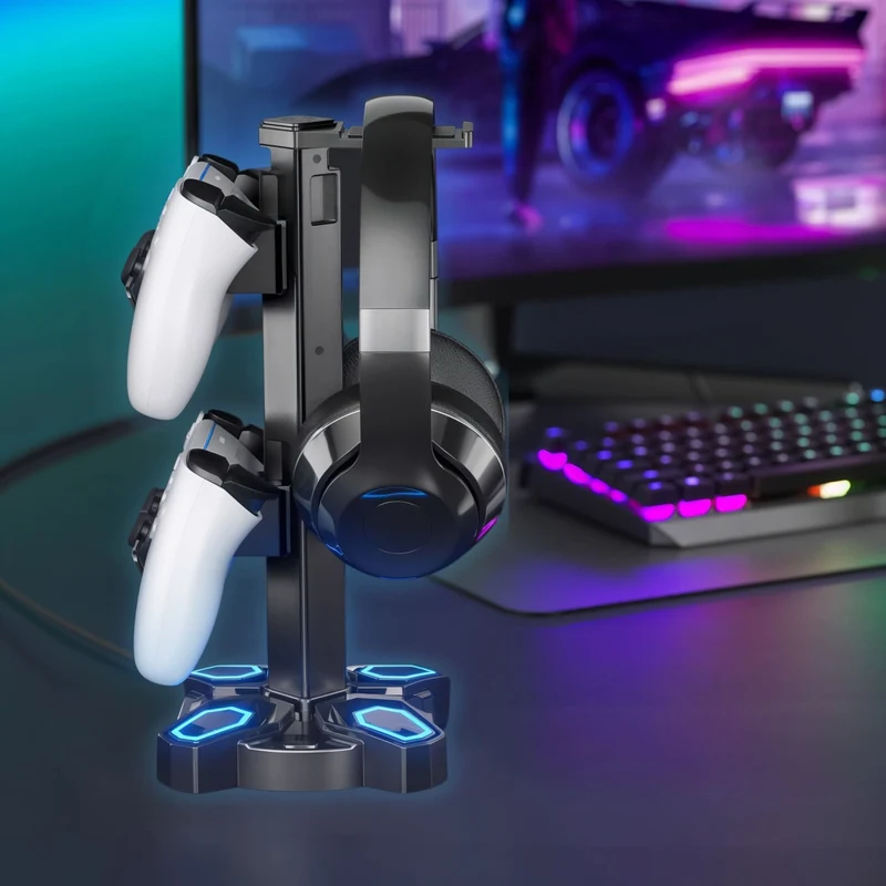 🎧 Support de casque & manettes RGB