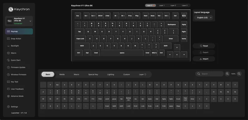 KEYCHRON V1 ULTRA 8K MECHANICAL KEYBOARD