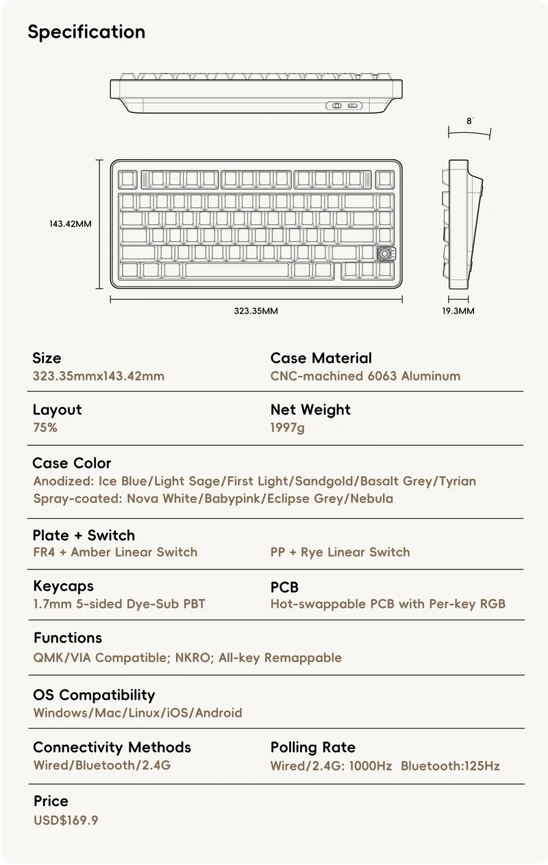 QWERTYKEYS EVO75 MECHANICAL KEYBOARD