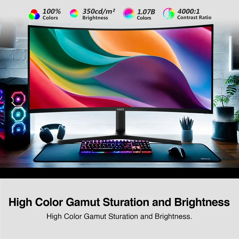 AGEX AG34P 34" 240Hz Ultrawide Curved Gaming Monitor