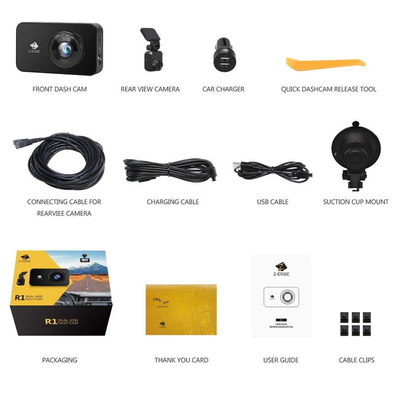 Refurbished: Dual Dash Cam, WiFi&App Connection, Full HD 1080P, Front and Rear Dash Cam
