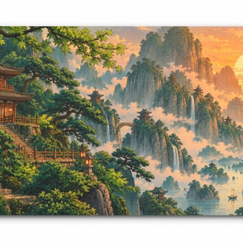 Tapis de Souris "Paysage traditionnel Chinois"