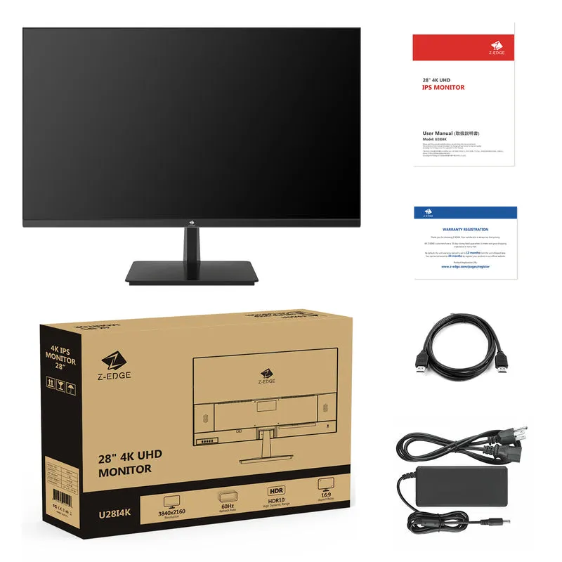 Refurbished: 28" 4K IPS Monitor UHD 3840x2160 120Hz, HDMI DP Port Eye-Care Tech
