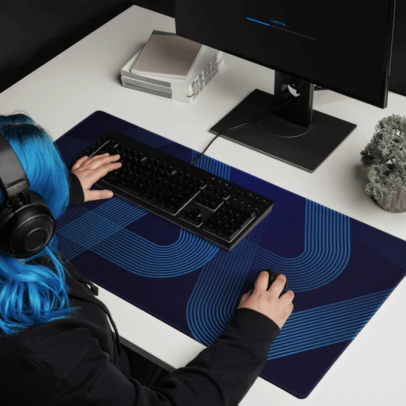 Tapis De Souris Original Lignes Bleues Modernes