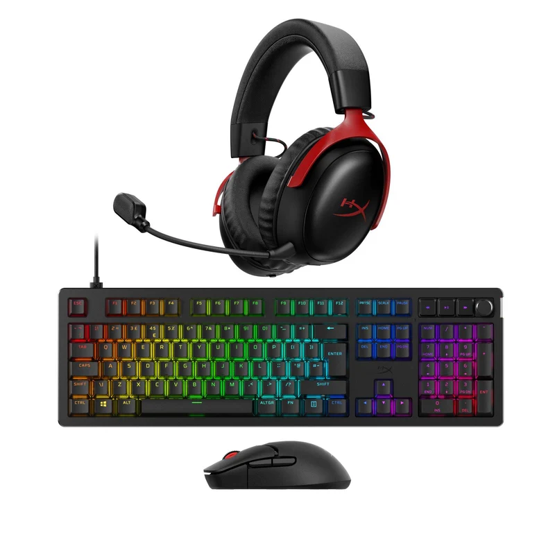 HyperX Offre Groupée - Cloud III S Sans Fil + Alloy Rise + Pulsefire Saga Pro Sans Fil