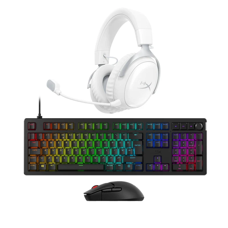 HyperX Offre Groupée - Cloud III S Sans Fil + Alloy Rise + Pulsefire Saga Pro Sans Fil
