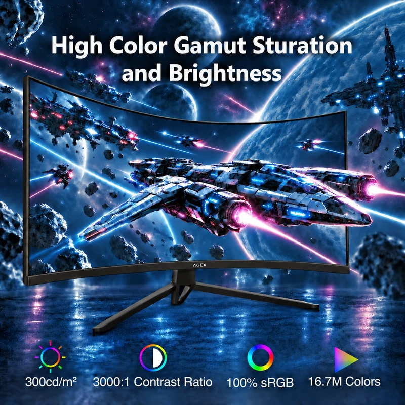 AGEX AG34S 34” 240Hz WQHD UltraWideCurved Gaming Monitor