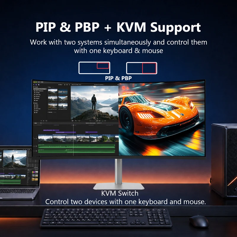 Z-EDGE UG40P 40” 5K2K WUHD 180Hz Dual-Resolution Dual-Refresh Rate (WFHD 360Hz) 21:9 1000R Curved Gaming Monitor, Built-in Speaker