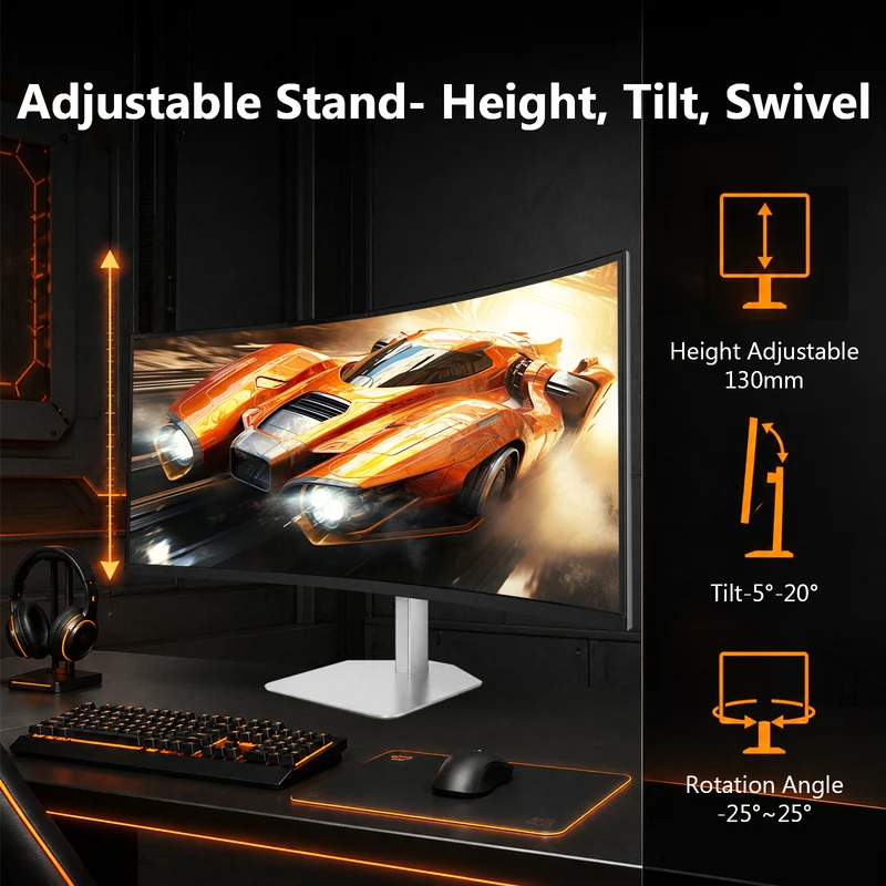 Z-EDGE UG40P 40” 5K2K WUHD 180Hz Dual-Resolution Dual-Refresh Rate (WFHD 360Hz) 21:9 1000R Curved Gaming Monitor, Built-in Speaker