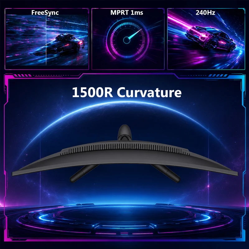 Z-EDGE UG27PX 27" 240Hz 2K QHD Curved Gaming Monitor