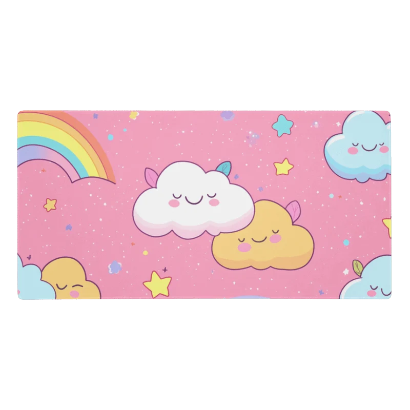 Tapis De Souris Kawaii Nuage Rose Pastel