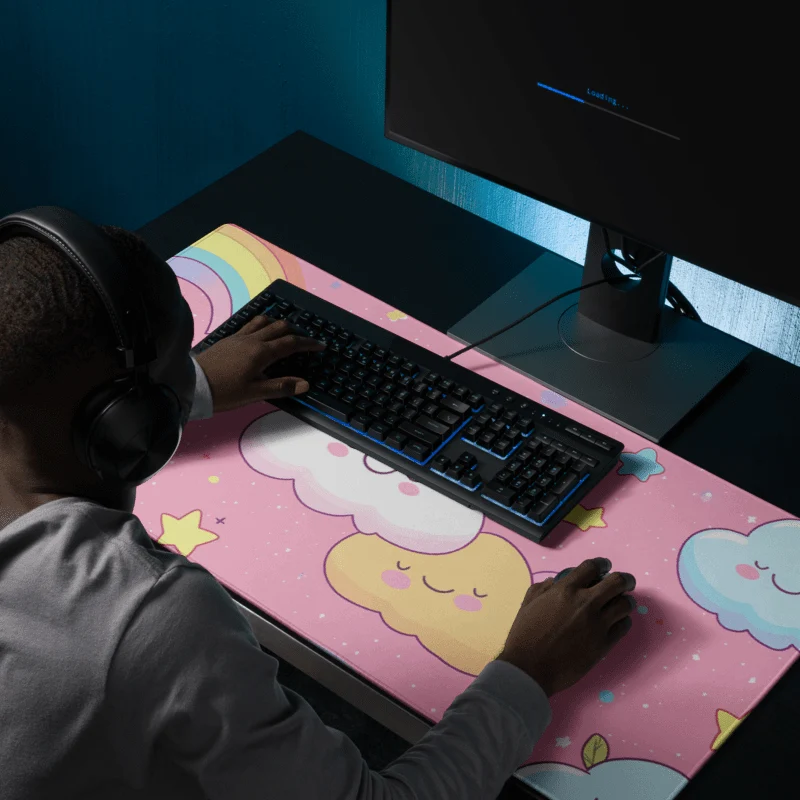 Tapis De Souris Kawaii Nuage Rose Pastel