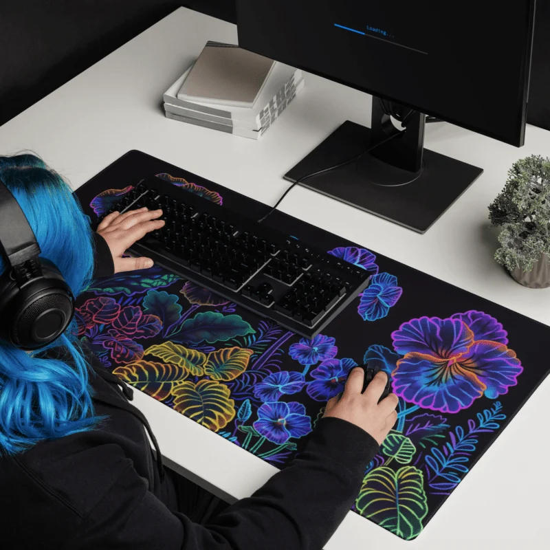 Tapis De Souris Original Fleurs Lumineuses