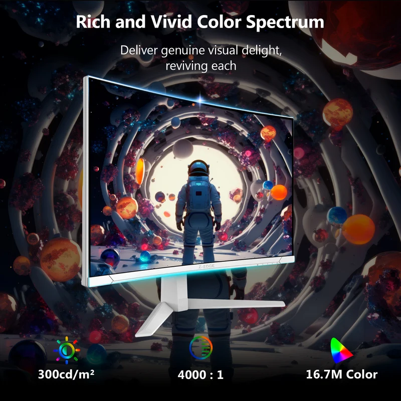 Z-EDGE UG27S 27" 300Hz Cuved Gaming White Monitor