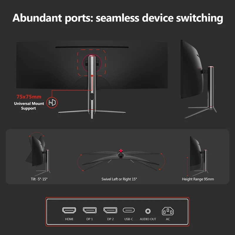 Z-EDGE UG49P 49" 240Hz DQHD Curved Gaming Monitor