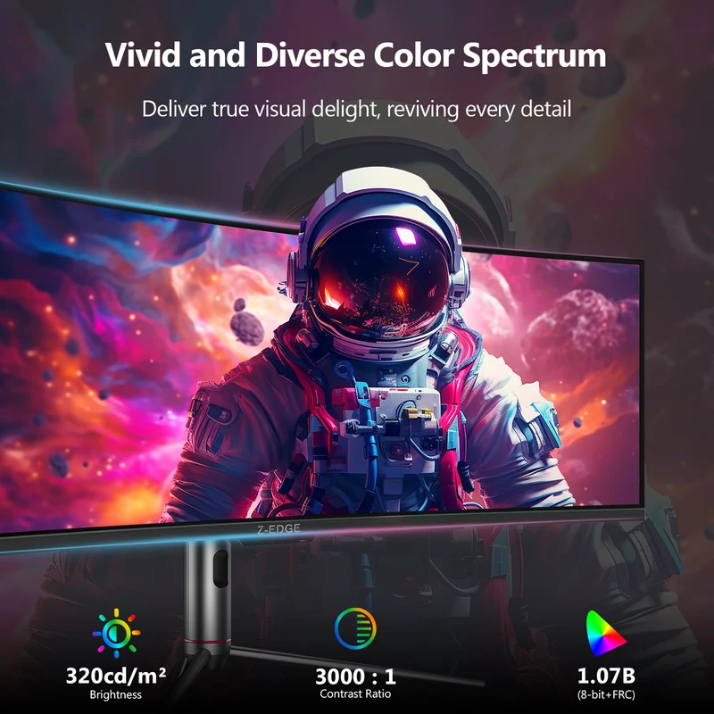 Z-EDGE UG49P 49" 240Hz DQHD Curved Gaming Monitor