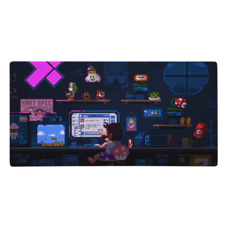 Tapis De Souris Gamer Pixel Art Rétro