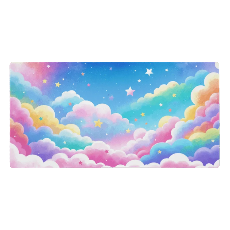 Tapis De Souris Kawaii Nuages Arc-en-Ciel