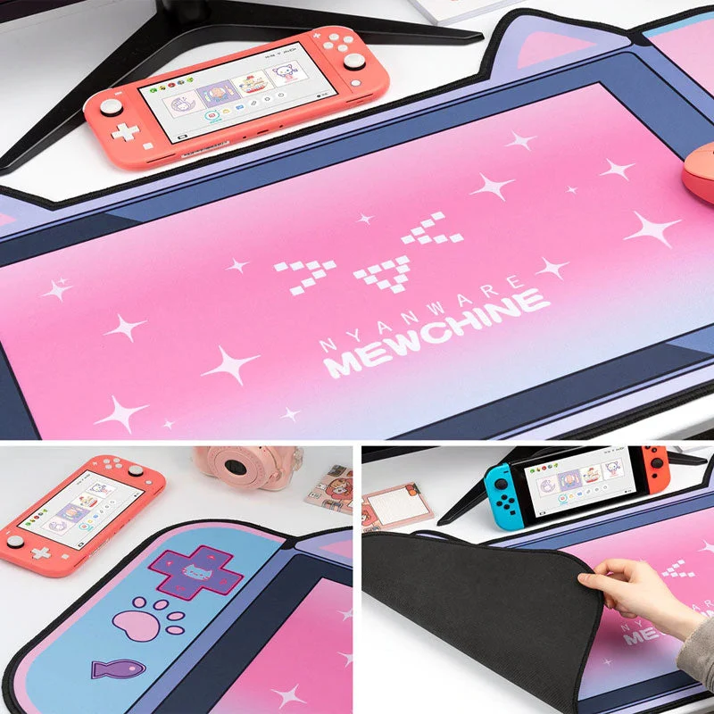 Tapis de souris XXL Kawaii console chat