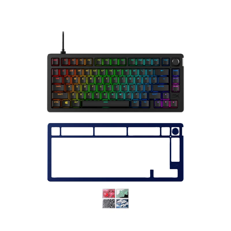 HyperX Offre Groupée - Alloy Rise 75 + Plaque supérieure + Lot de badges