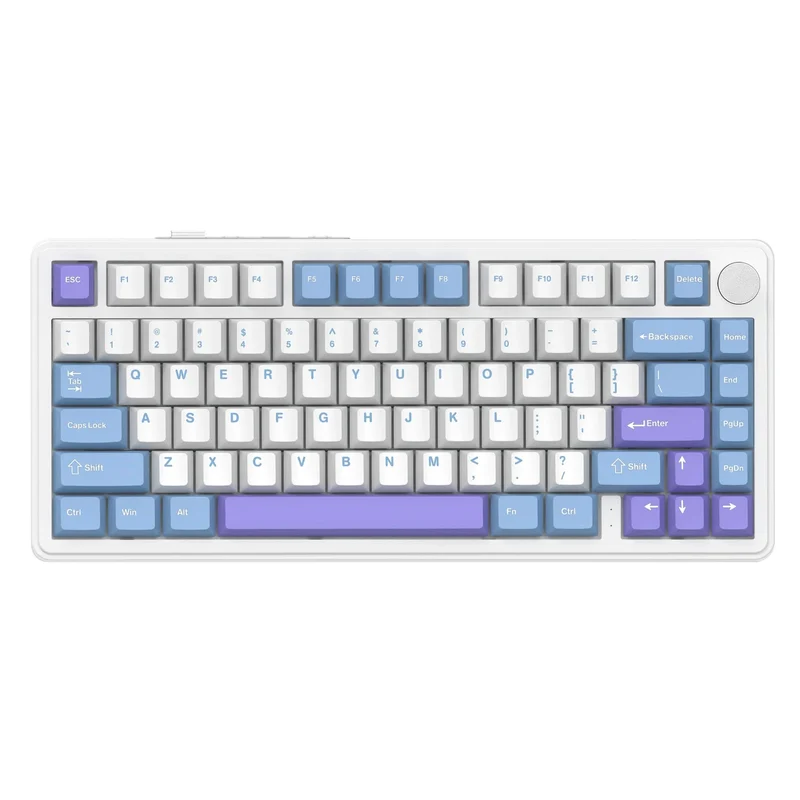 Clavier Gamer Sans Fil Blanc Violet Qwerty