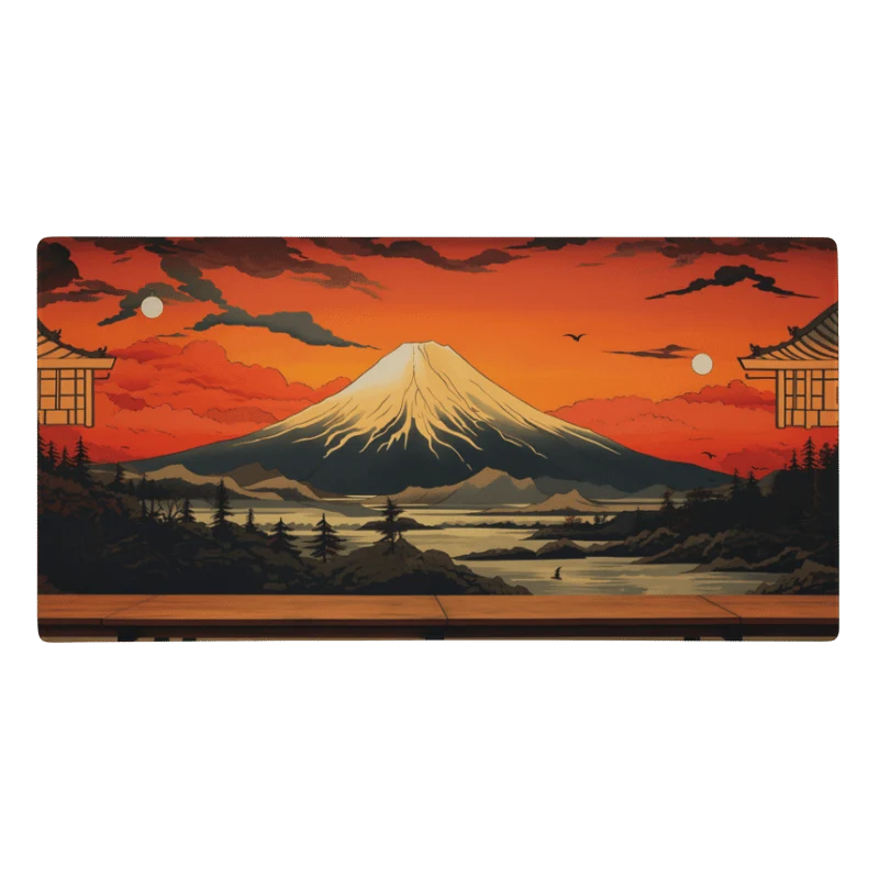 Tapis De Souris Paysage Japonais Ukiyo-e