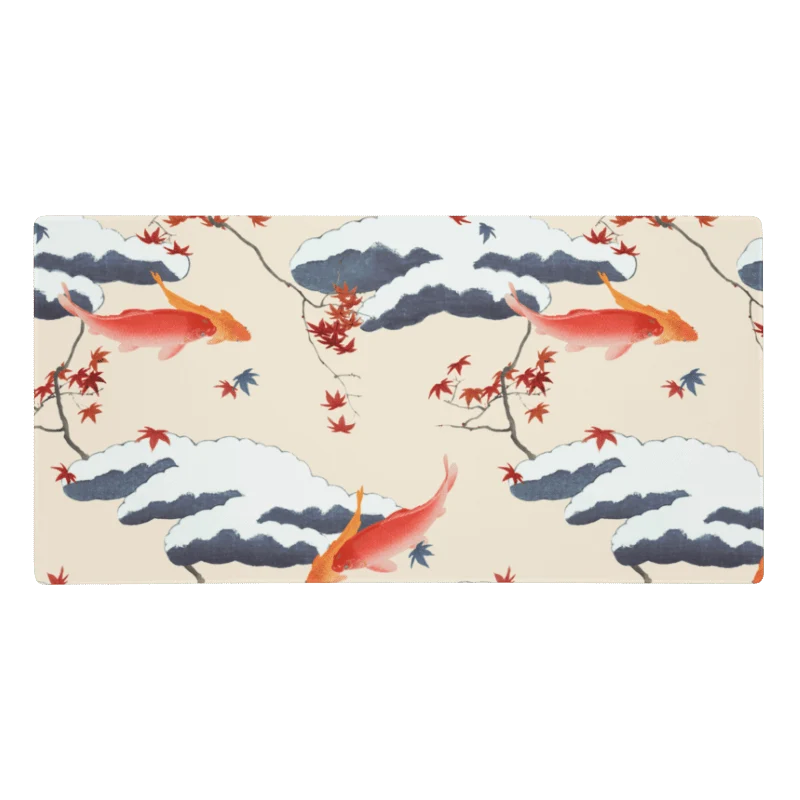 Tapis De Souris Japonais Carpes Koï Traditionnel