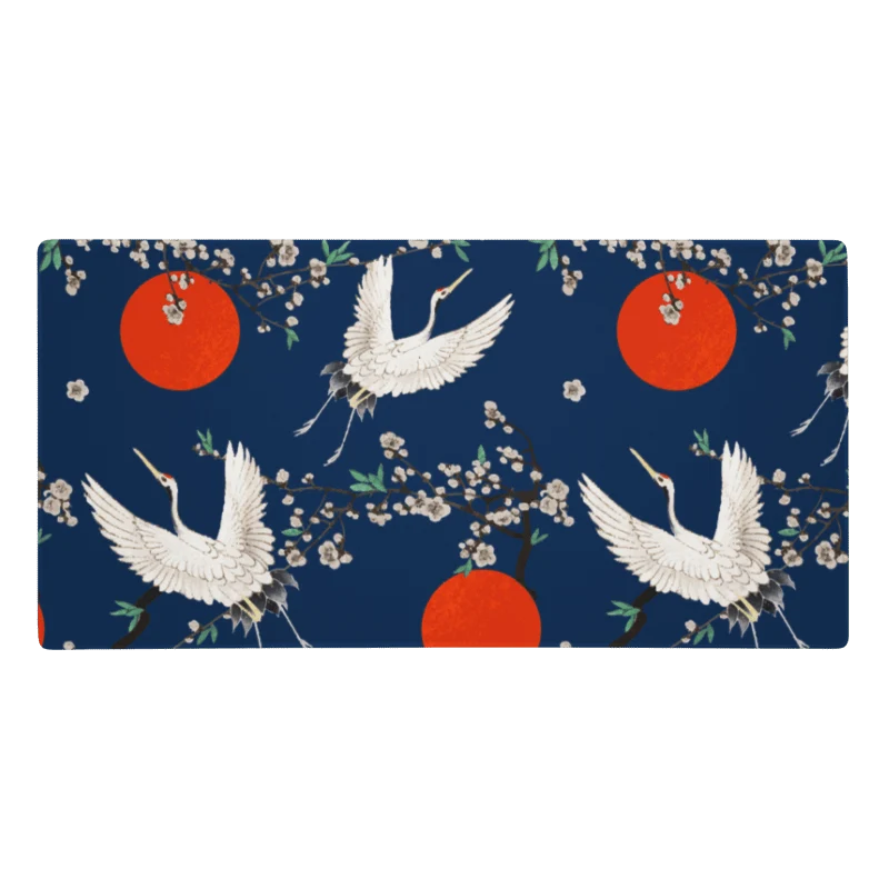 Tapis De Souris Japonais Grues Blanches