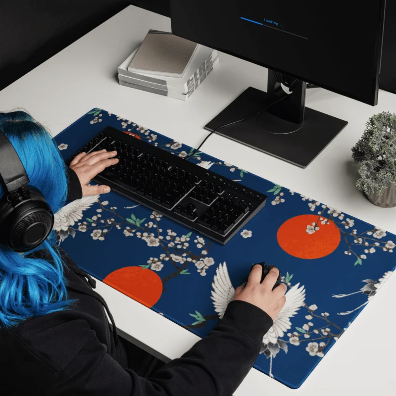 Tapis De Souris Japonais Grues Blanches