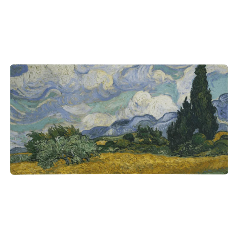 Tapis De Souris Van Gogh Champ De Blé Avec Cyprès