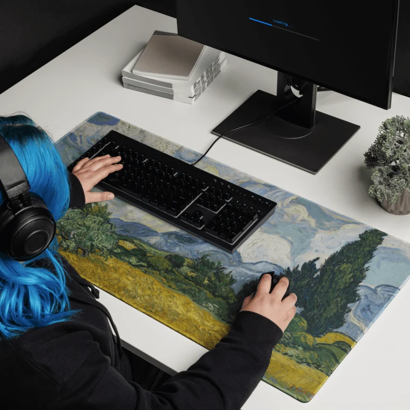 Tapis De Souris Van Gogh Champ De Blé Avec Cyprès