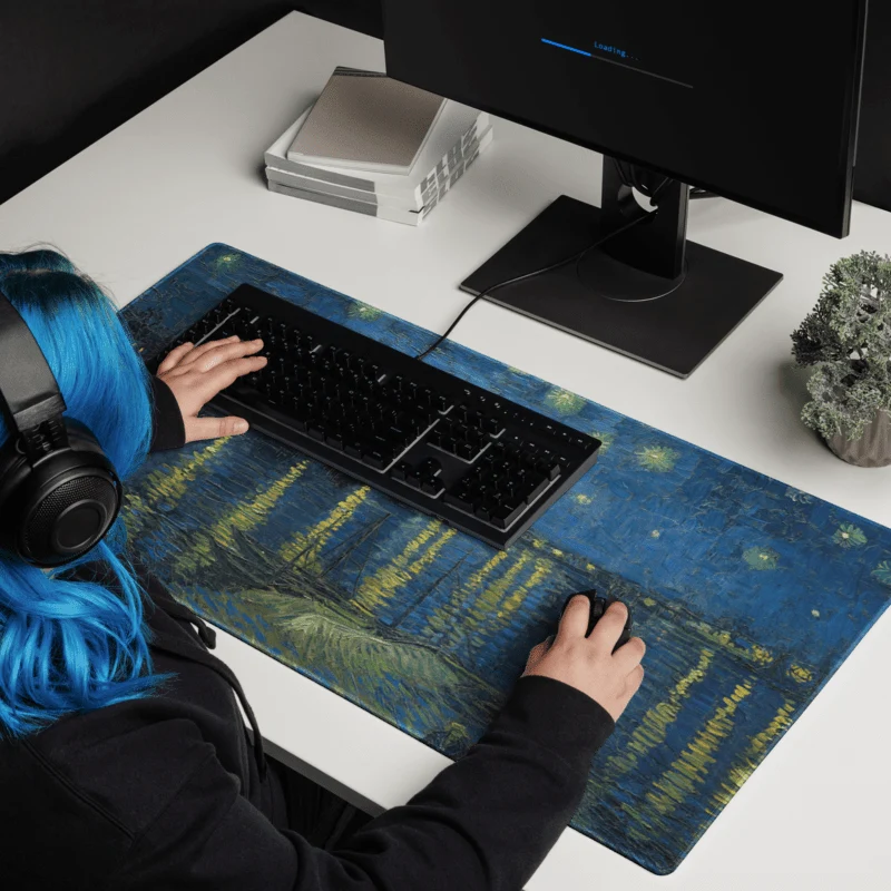 Tapis De Souris Van Gogh Nuit Étoilée Sur Le Rhône